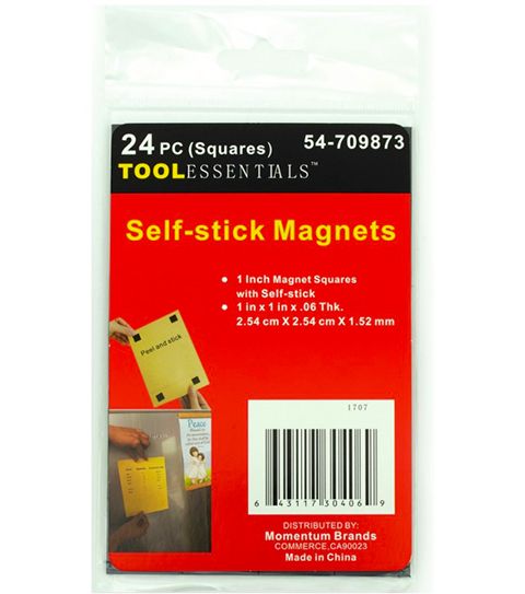 48 Pieces of 24pc Self Stick Magnet 1x1in Square