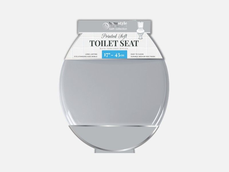 6 Pieces of 17 Silver Wood Toilet Seat