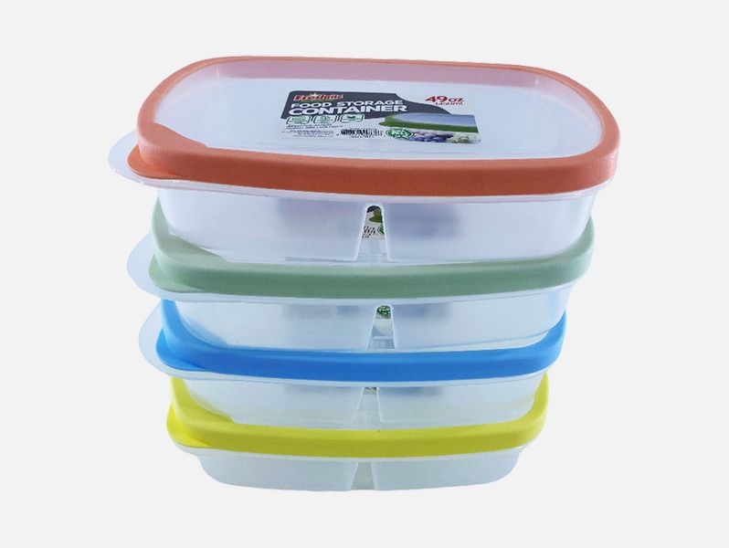 48 Pieces of 49oz/1450ml Rubber Rim Container Rect