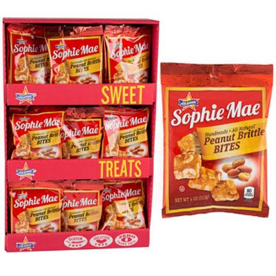 48 pieces of Candy Peanut Brittle Bites Sophie Mae 4 Oz Powr Wings
