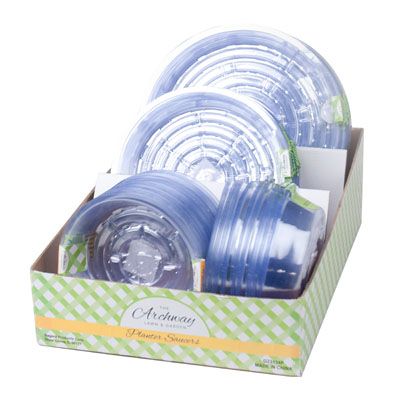 86 pieces of Planter Saucer Clear Plastic 3ast Sizes 86pc Pdq/garden Label 3pK-10in/3pK-8in/5pK-6in