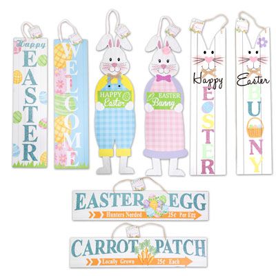 48 pieces of Easter Wall Plaque 8ast Mdf Embellished 23in Comply/ht