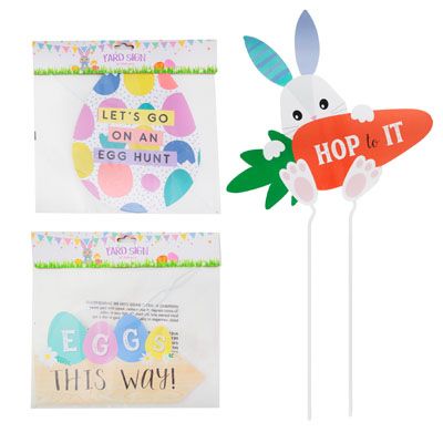 24 pieces of Easter Yard Sign 3ast 22inh Polybag Header