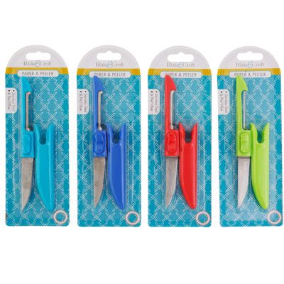 48 pieces of Parer/peeler Combo W/cover 6.7in 4ast Clrs/b&c Blc Red/blue/green/turquoise