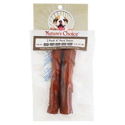 72 pieces of Dog Treats Pork Twist Sticks 4 In 2pk