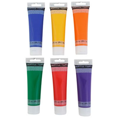 48 pieces of Paint Acrylic Tube 3floz(88.7ml)6ast Colors Peggable Bottlenon Toxic