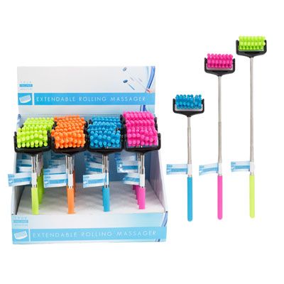 24 pieces of Massager For Body W/extendable Handle Extends To 23.6in/24pc Pdq 4ast Colors/hba Label