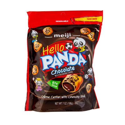 6 pieces of Cookies Hello Panda Chocolate 7 Oz Resealable Stand Up Pouch