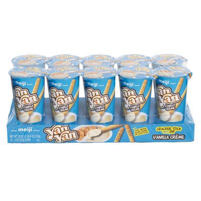 80 pieces Cookies Yan Yan Vanilla Cream Cracker Stick W/dip 2 Oz Counter Display - Food & Beverage