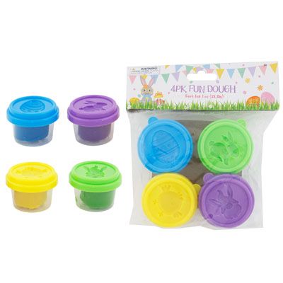 36 pieces of Fun Dough 4pk Easter 1oz 4 Clrs/shaped Lids Printed pb
