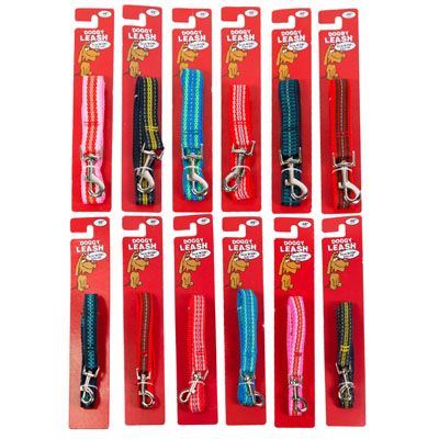 96 pieces of Dog Leash Random Refelctivecolors 2 Sizes Carded/peggablesmall/xlarge