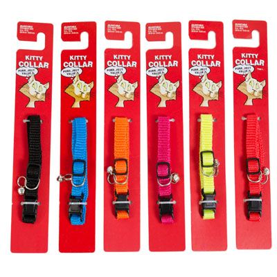 96 pieces of Cat Collar With Bells Adjustable Assorted Solid Colors