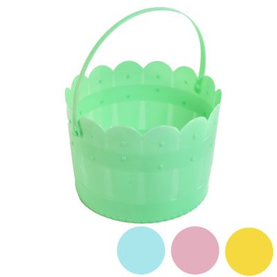 36 Pieces of Easter Bucket Garden Gate Design 4ast Pastel Colors 7.1 X 5in Hangtag