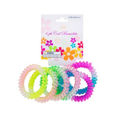 36 pieces of Bracelets Rainbow Coil 6pk Barbell Header