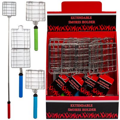 24 pieces of Campfire Smore Maker Telescopic Extend To 34.5in 12pc Pdq Summer Color Handles/bbq ht