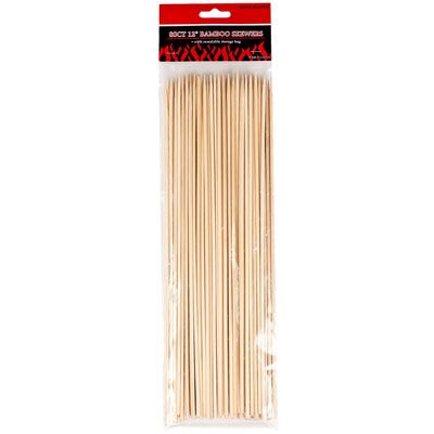 72 pieces of Skewers - Bamboo 80ct 12in ZiP-Storage 3mm Bbq Polybag/header