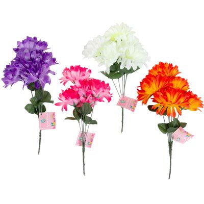 24 pieces of Floral Spring 4ast 5stem 12in White/pink/purple/orange Hangtag