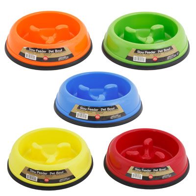 30 pieces of Pet Bowl Slow Feed 7.9 X 2 Round NoN-Skid 5 Colors120g