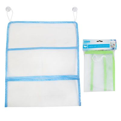 24 pieces of Storage Mesh Net Bag For Bath 15.75x17.32in 2ast W/suction Cups Up To About 3.24lb/hba Pbh