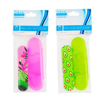 48 pieces of Nail File Printed W/mini Case 2ast Pattern Hba/pbh 12pc Strip Pbsleeve Flamingo/avocado