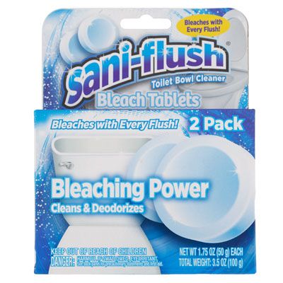 12 pieces of Toilet Bowl Cleaner 2ct Bleach Tablets Saniflush 2-6pc Pdq