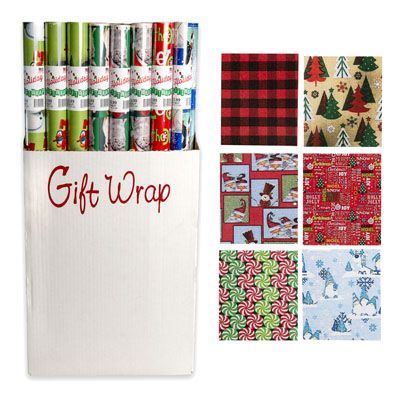 42 pieces of Gift Wrap Christmas 100 Sq Ft1.5in Core Asst Designs pp