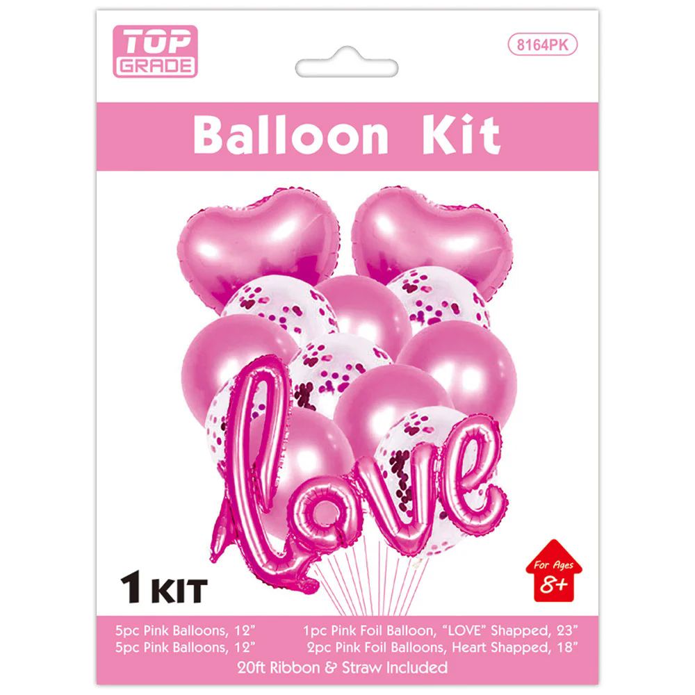 24 Pieces of 13pc V-Day Balloon Set 12/300s 23"/1pc Foil Balloon "love" 1