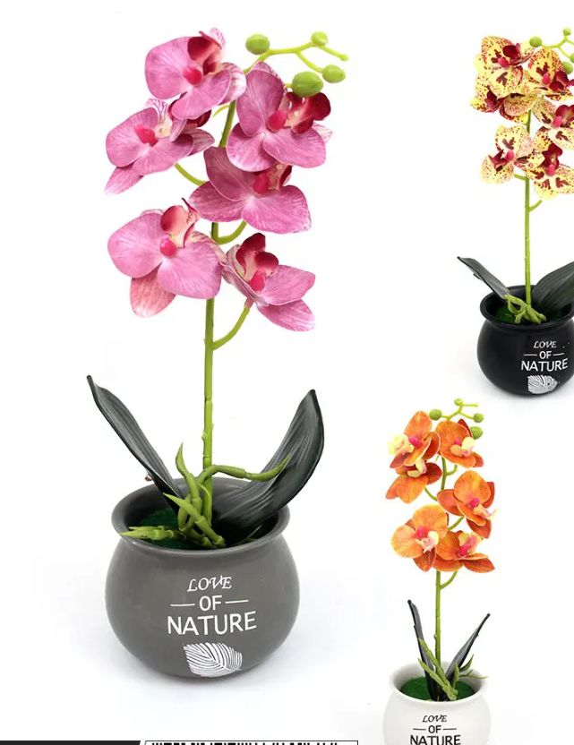 24 Pieces of 12 Inch Simulation Orchid Potted Plant
