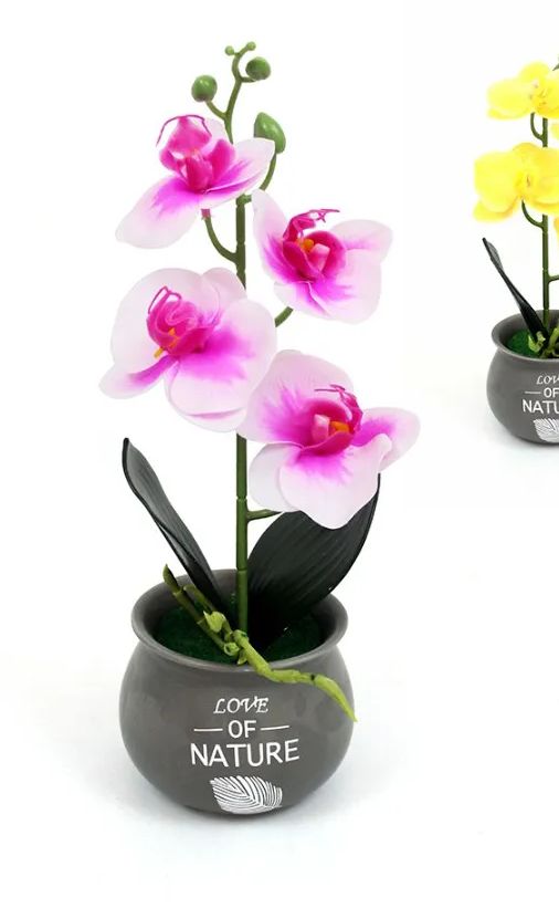 24 Pieces of 11 Inch Simulation Orchid Potted Plant