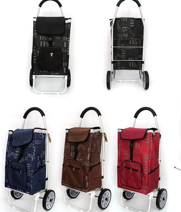 8 Pieces of 39.4 Inch Shopping Cart With Zipper Pocket