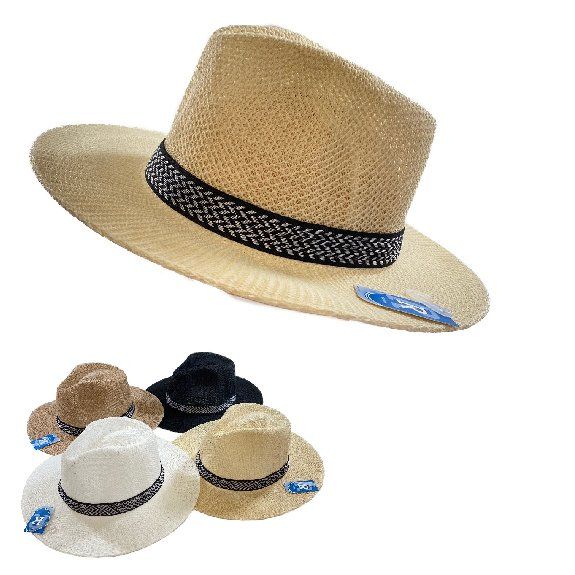 24 Pieces of Summer Mesh Cowboy Hat [black& White Hat Band]