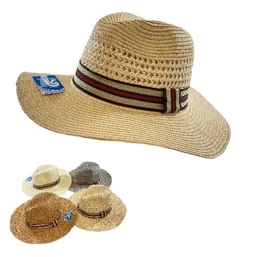 12 Pieces Woven Cowboy Hat [Multicolor Striped Hat Band] Cowboy & Boonie Hat at