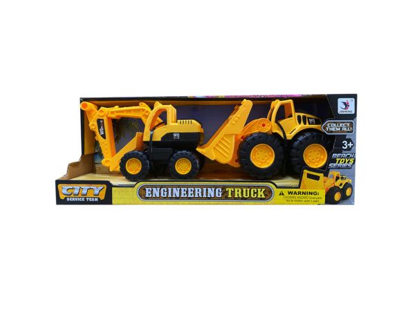 6 pieces of 2 Pack Free Wheel Construction Toys Trucks