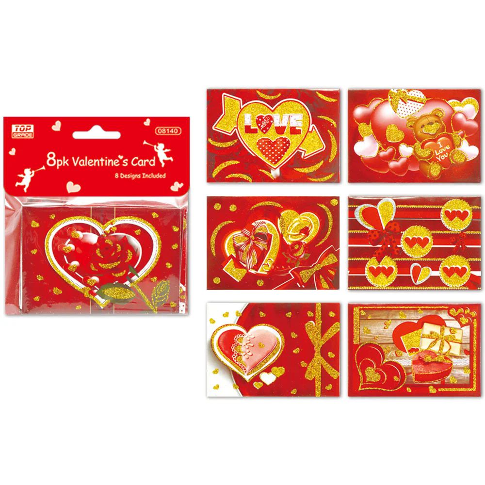 48 Pieces of Valentines Gift Mini Card 8 Pack