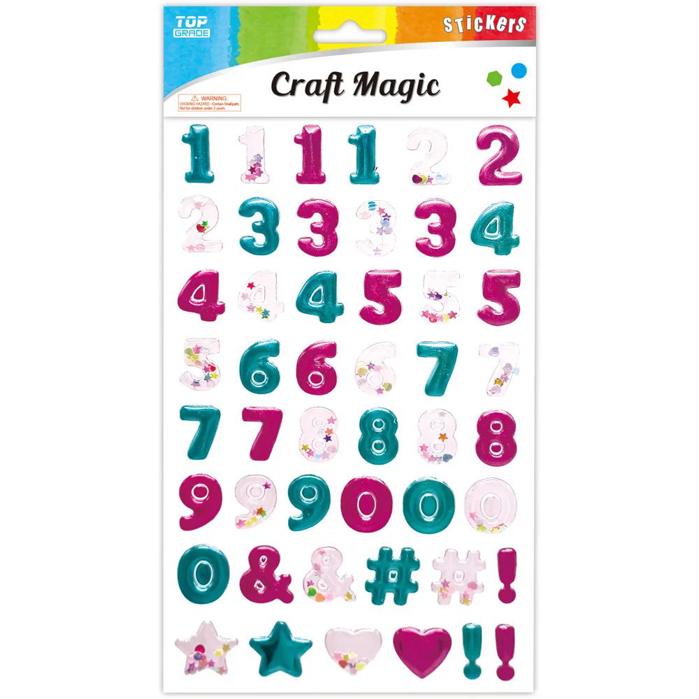 12 Pieces Stickers (numbers) - Stickers