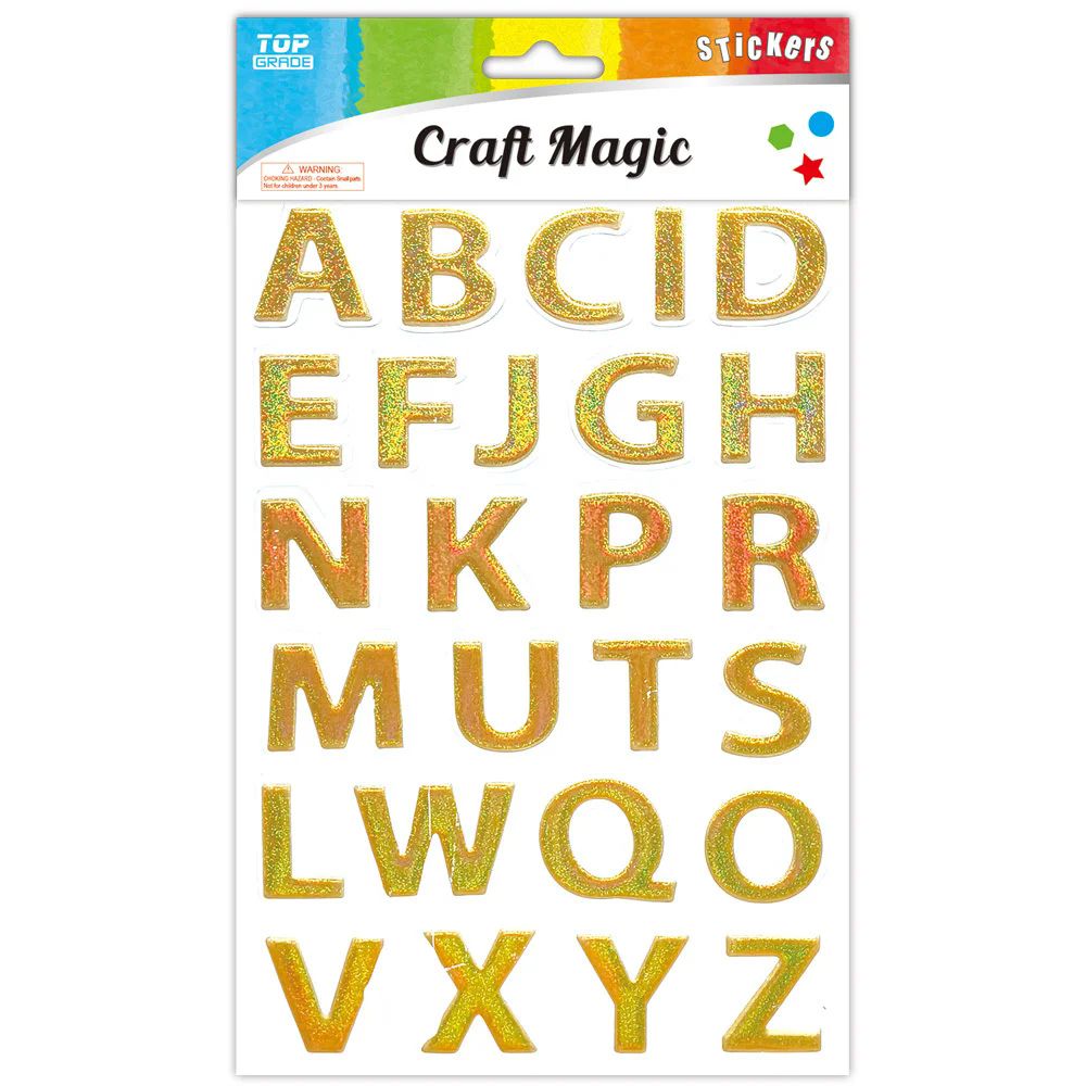 12 Pieces Stickers (gold Letters) - Stickers