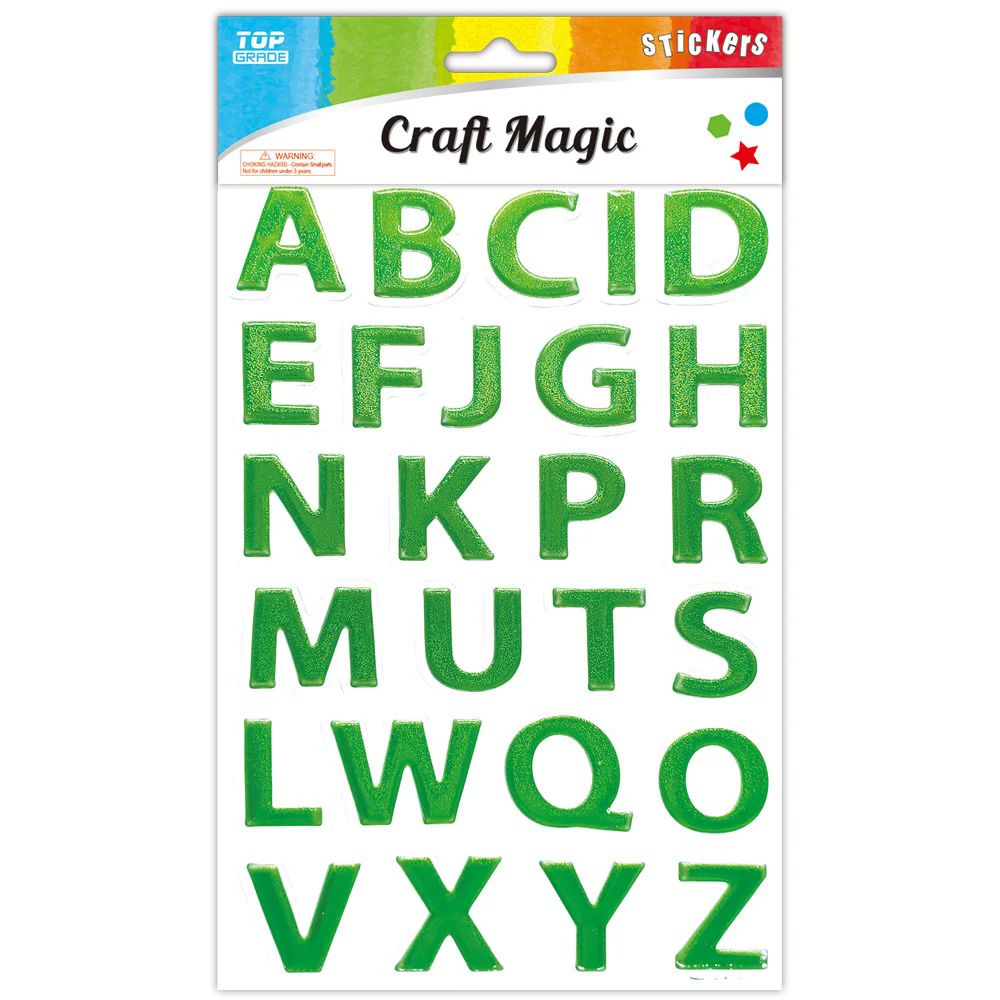 48 Wholesale Stickers (green Letters)
