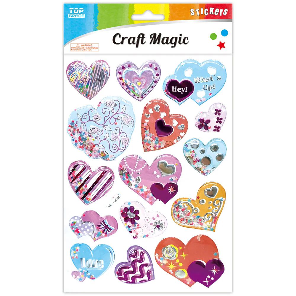 12 Wholesale Stickers (hearts)