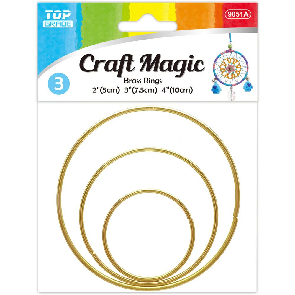 12 Packs Brass Rings 2"/1pc 3"/1pc - Stickers