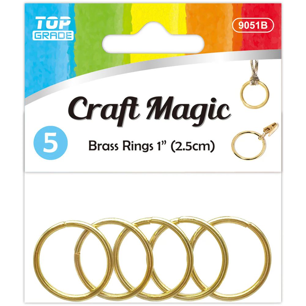 12 Packs of Brass Rings 1"/5pc