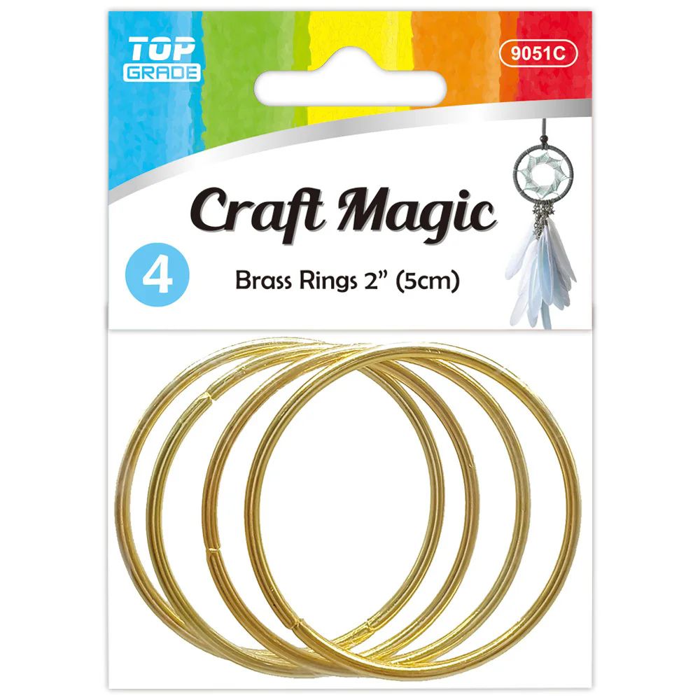 12 Packs of Brass Rings 2" 4-Piece 