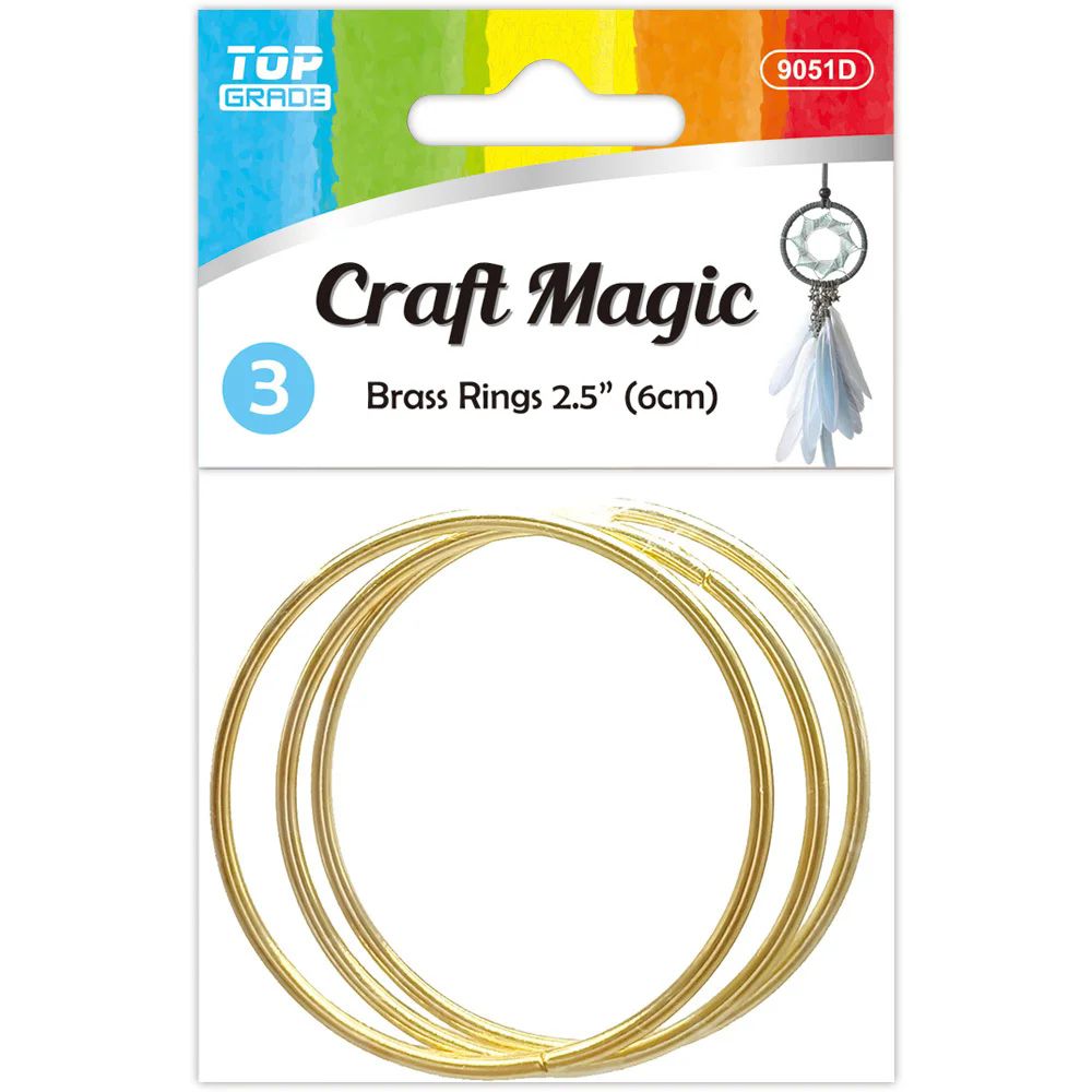 12 Packs of Brass Rings 2.5"3pc