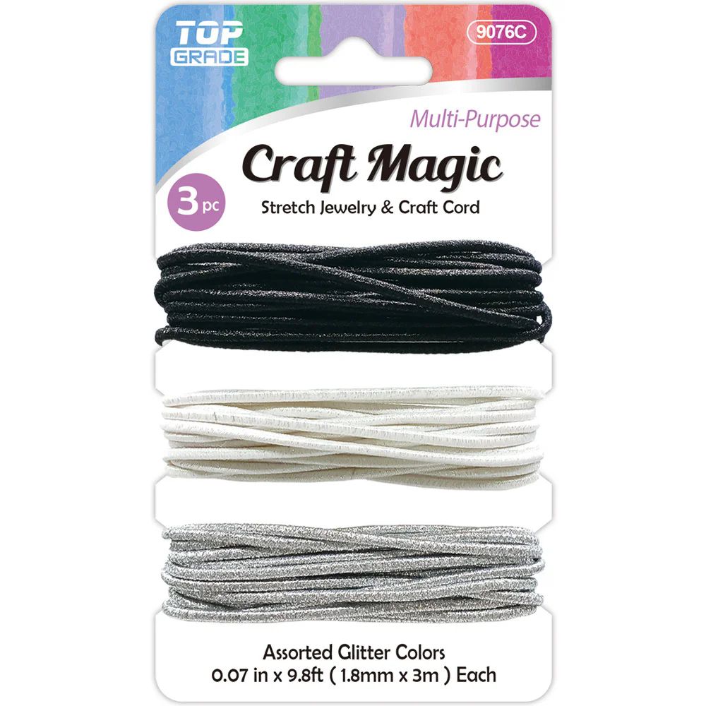 12 Pieces Glitter Stretch Jewelry Cord - Craft Tools - at