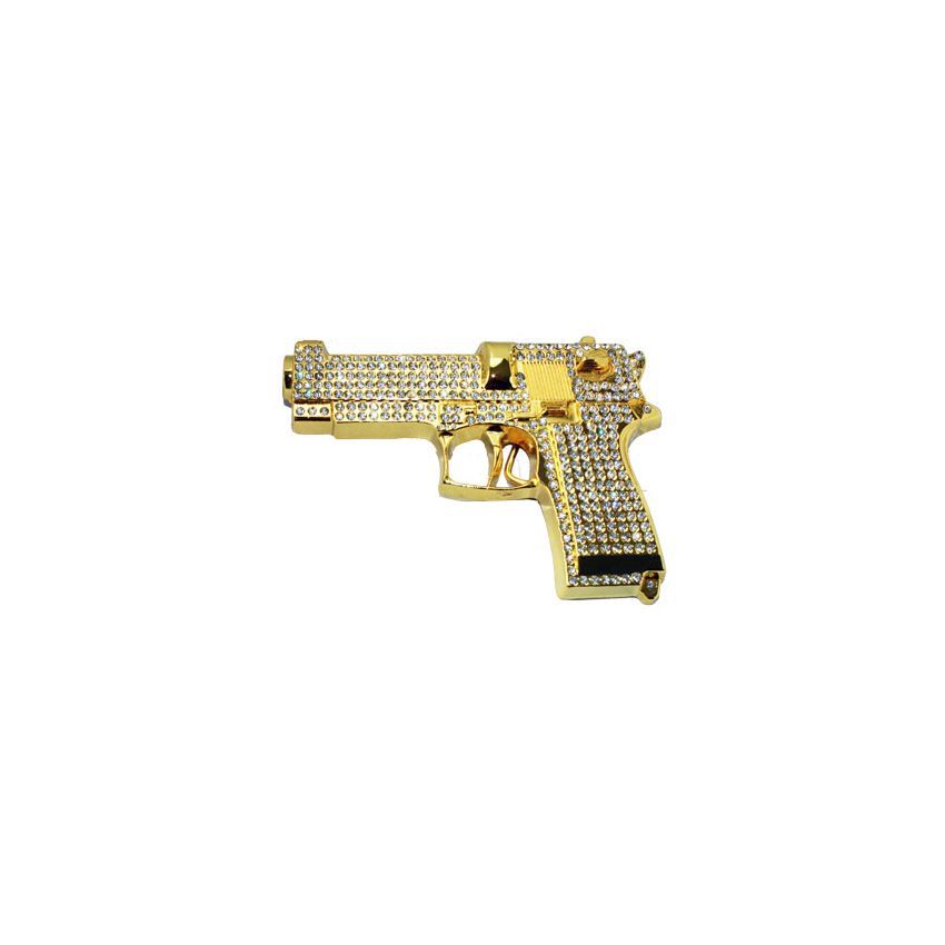 12 Pieces of Golden Rhinestone Beretta Gun Belt Buckle