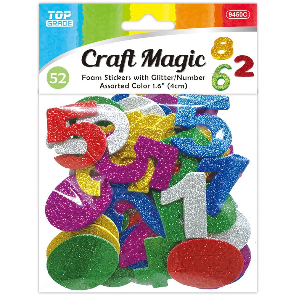 12 Packs of Glitter Number 40ct