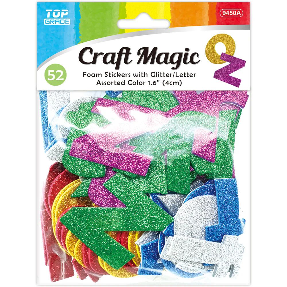 12 Packs of sticker floral 9ct/11cm glitter