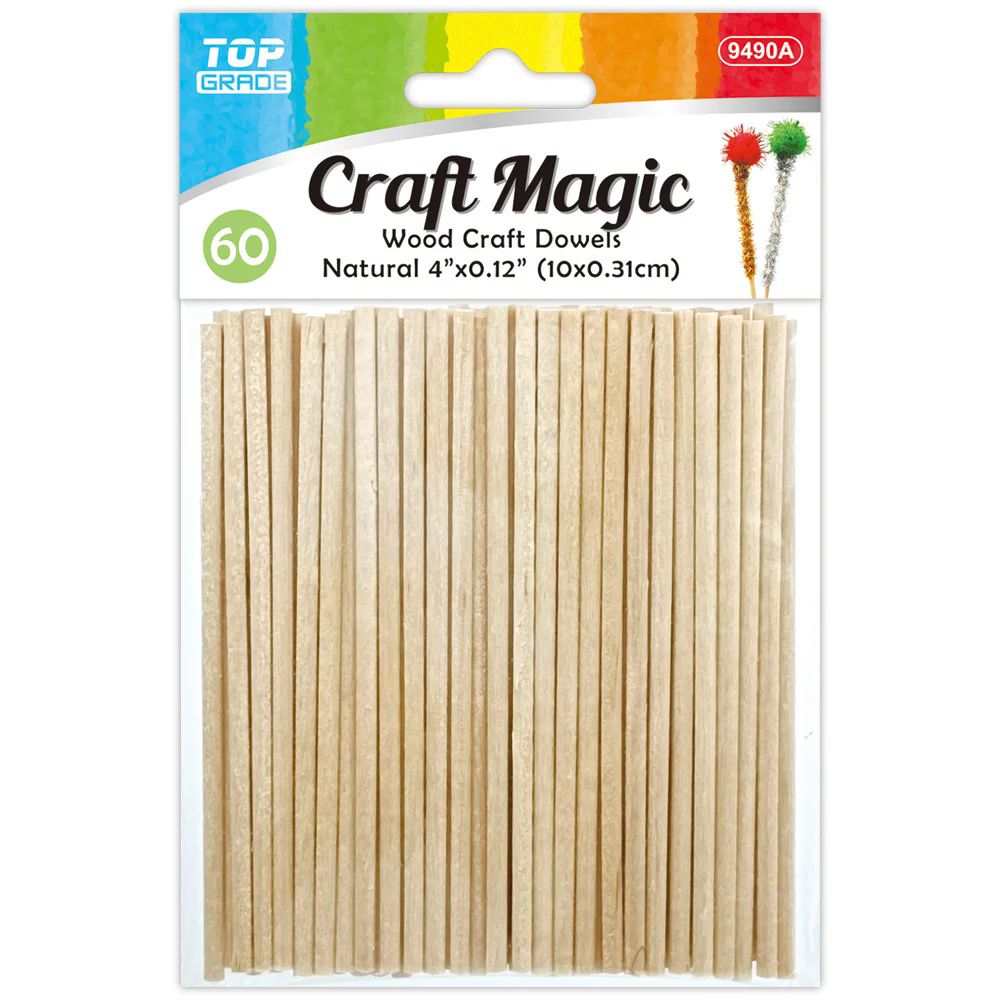 48 Wholesale Dowels 10*0.31cm 60ct WSD