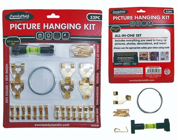 144 Pieces of Picture Hook Kit 52pc With Bliste