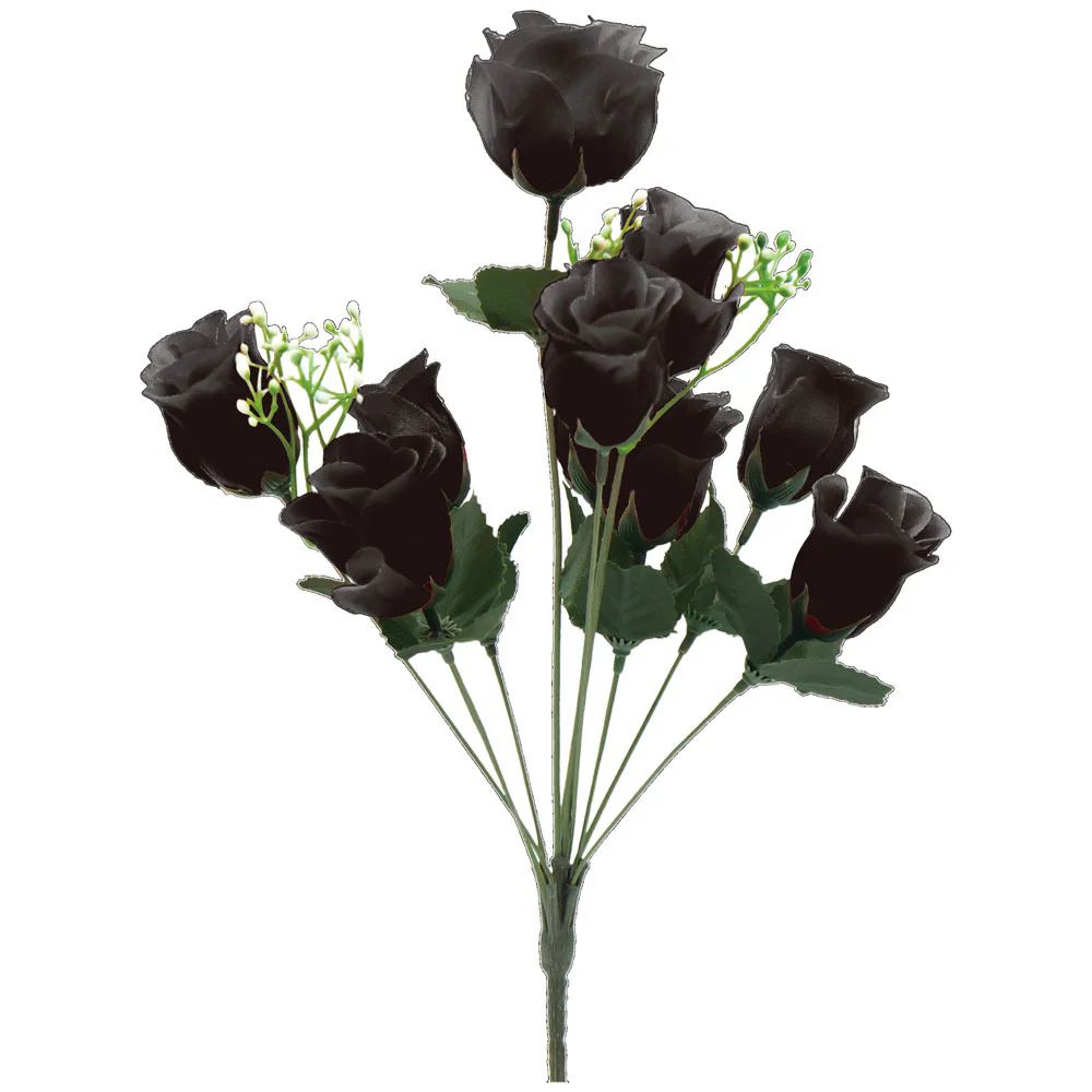 24 Pieces of 14" 10-Head Rose Black