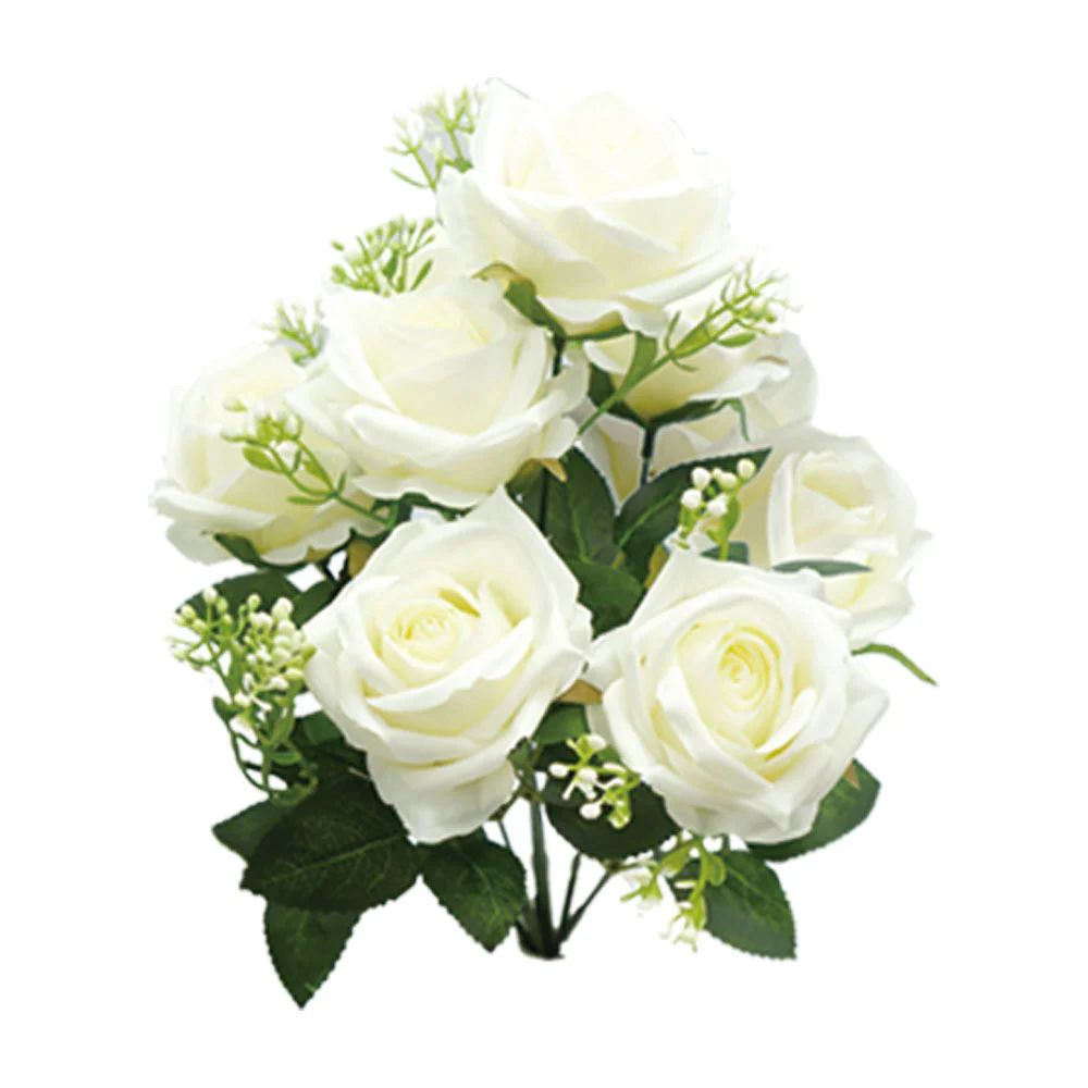 24 Pieces of 16" 9-Roses White